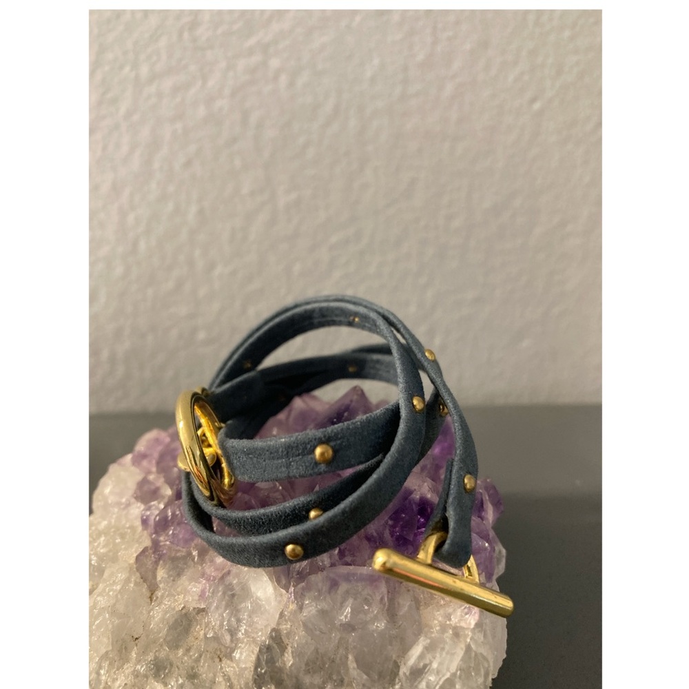Vintage Gorjana Leather Triple Wrap Bracelet